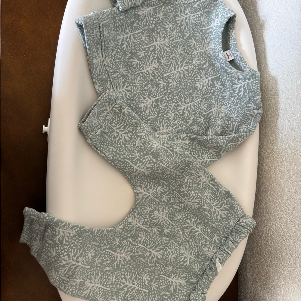 Nordstrom Green Leaf Print Baby Set
